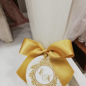 Τούλινη Μπομπονιέρα με Χρυσό Δέσιμο ΜP26155